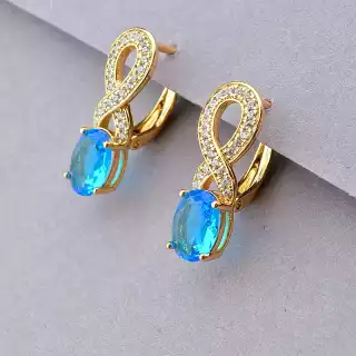 Сережки на англійській застібці Фіаніт Xuping (позолота 18к)