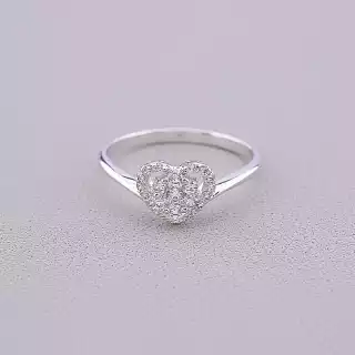 Каблучка серце Xuping Фіаніт (родій)