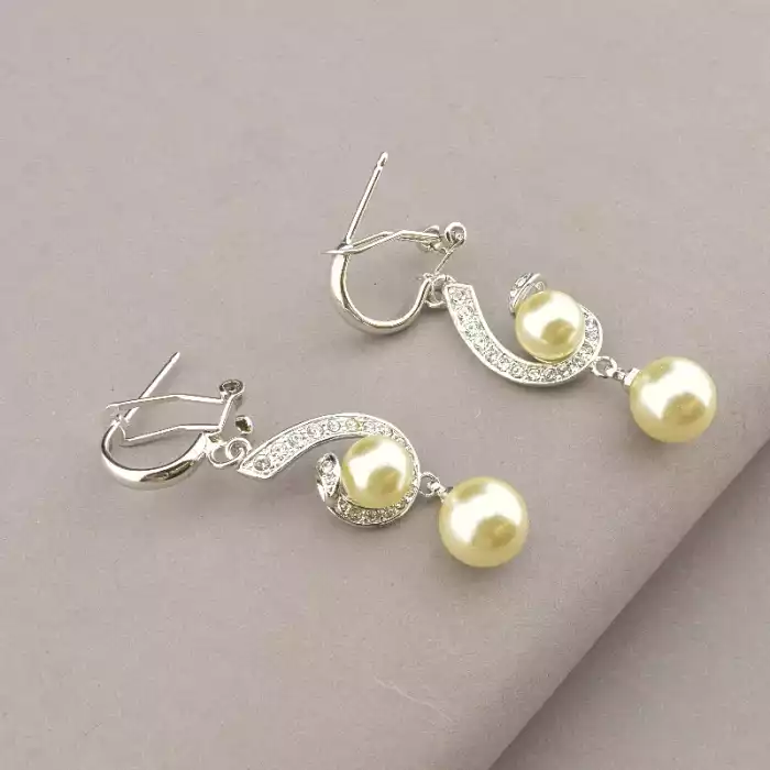 🏷️️ Підвіска+Сережки Winniana 45 см. (родій) ss_100332