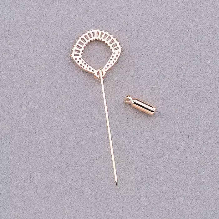 🏷️️ Брошка голка FJ Фіаніт (позолота 18к) ss_63134