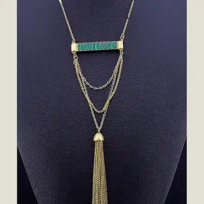 🏷️️ Підвіска Fashion Малахіт 65 см F-75383