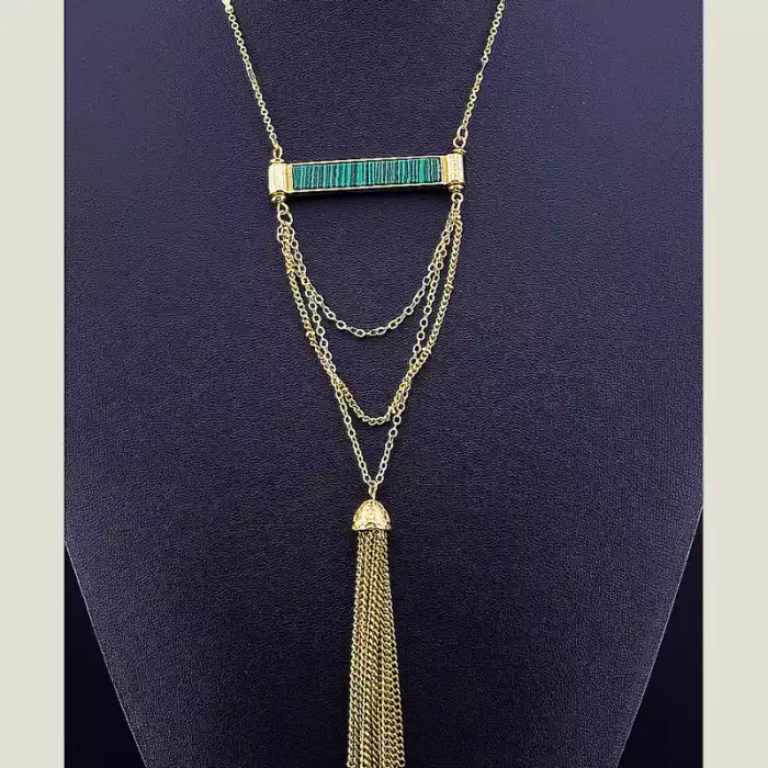 🏷️️ Підвіска Fashion Малахіт 65 см ss_75383