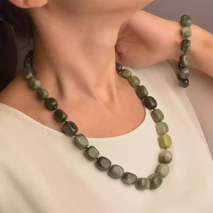 🏷️️ Намисто + Браслет Яшма 50 см ss_76507