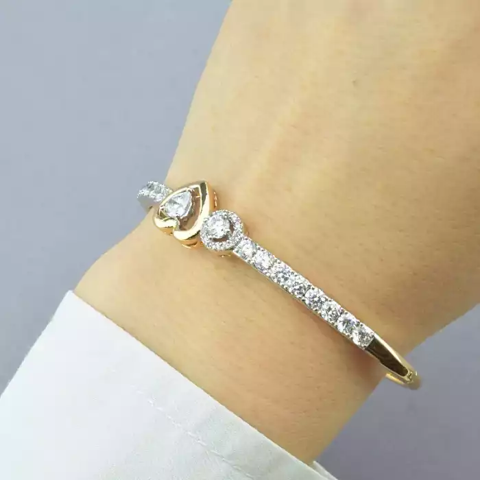 🏷️️ Браслет шарнірний Xuping Фіаніт 17 см (позолота/родій) ss_76725