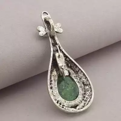 🏷️️ Брошка-кулон шпилька цоізит F-66717