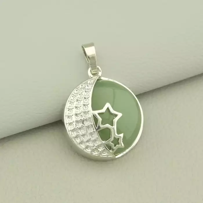 🏷️️ Кулон зірки нефрит 25x22мм. ss_103101