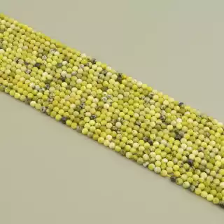 Намистини Жадеїт 39 см. 3,5 мм. на нитці (натуральне каміння, без застібки)