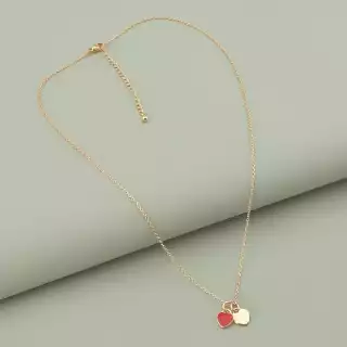 Підвіска серце Saiya емаль 40 см (позолота 18к рожева)