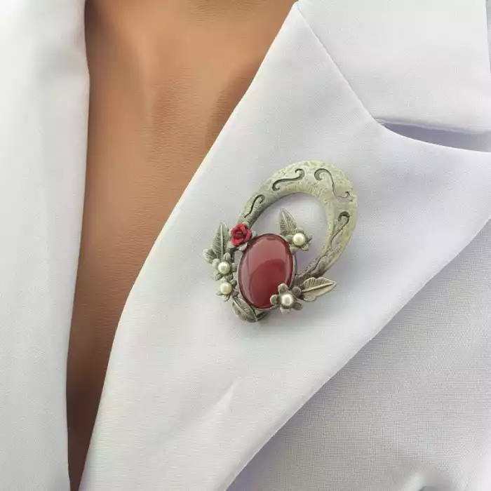 🏷️️ Брошка квіти Агат, Майорка ss_104047
