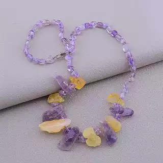 Намисто Аметист, Цитрин 60 см