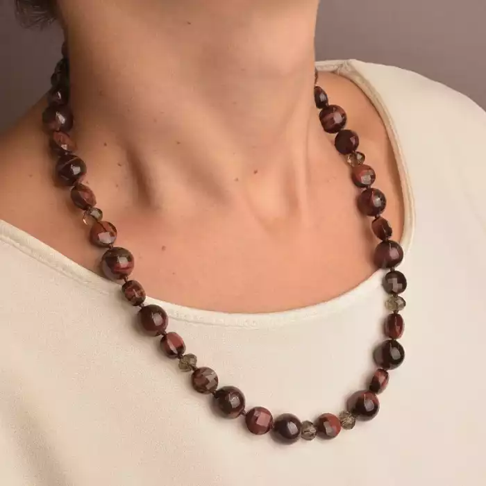 🏷️️ Намисто Биче око, Чеський кришталь 50 см. (срібло 925 проба) ss_91109