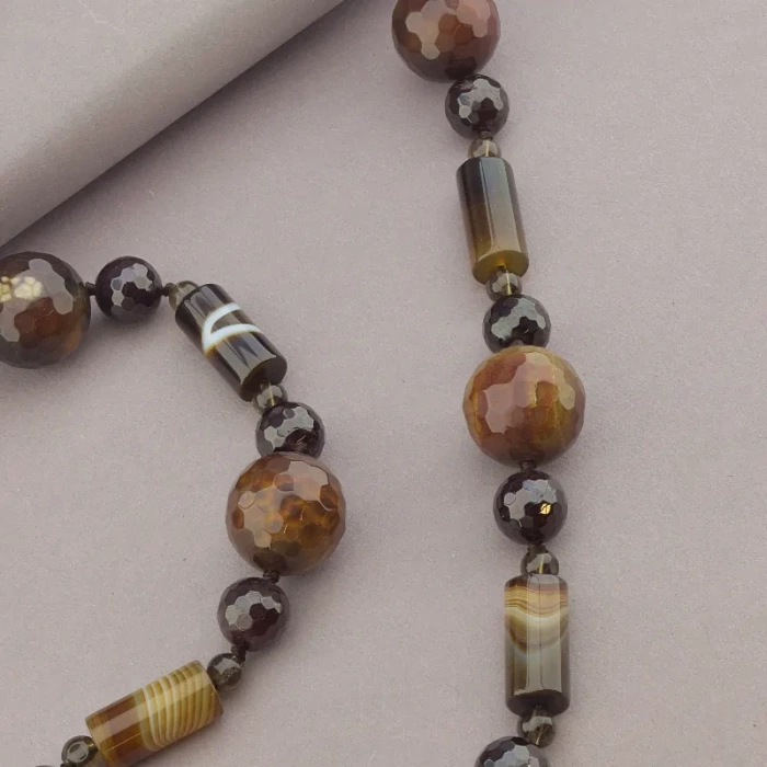 🏷️️ Намисто Агат, Гранат 80 см. ss_91595