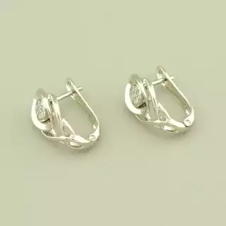 Сережки класичні англійський замок Xuping Фіаніт (родій)