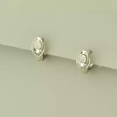 🏷️️ Сережки класичні англійський замок Xuping Фіаніт (родій) F-100333