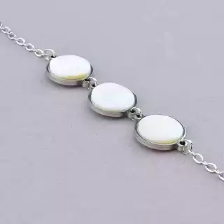 Браслет з карабіном Перламутр 19 см