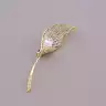 🏷️️ Брошка лист Фіаніт (позолота 18к) F-83699