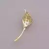 🏷️️ Брошка лист Фіаніт (позолота 18к) F-83699
