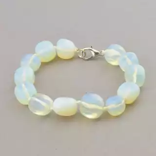 Браслет з карабіном Місячний камінь 19 см