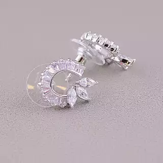 Сережки пусети Xuping Фіаніт (родій)