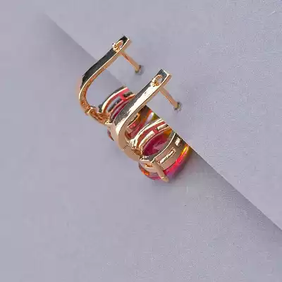 🏷️️ Сережки англійський замок Pataya Фіаніт (позолота 18к) F-84264