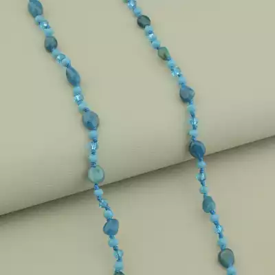 🏷️️ Намисто Апатит, Чеський кришталь 54 см. F-101576