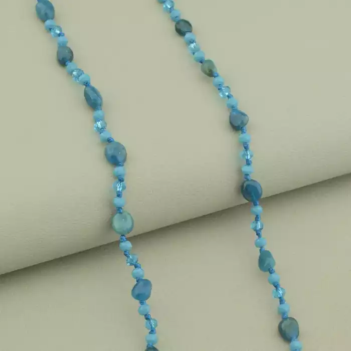 🏷️️ Намисто Апатит, Чеський кришталь 54 см. ss_101576