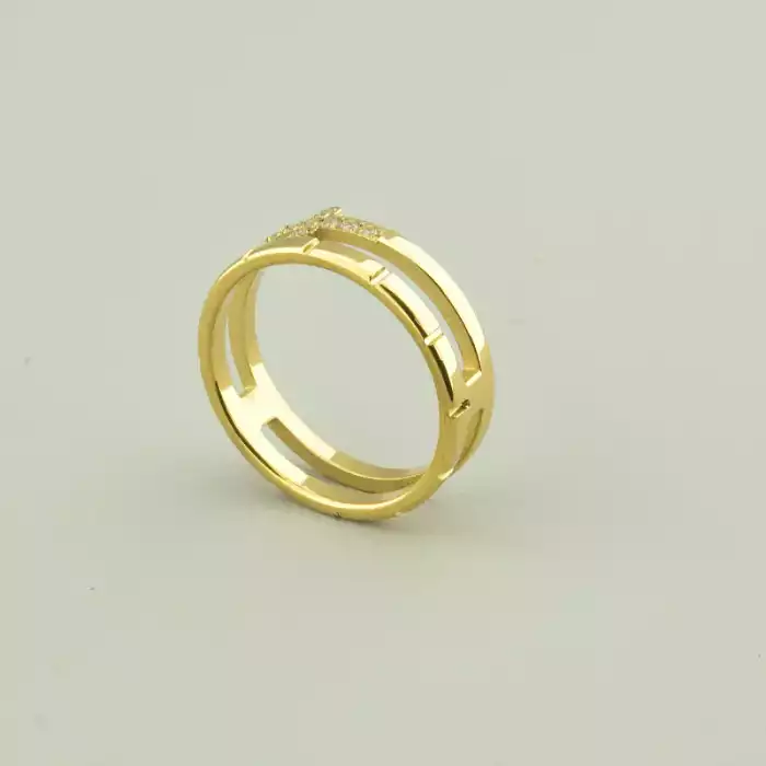 🏷️️ Каблучка медична сталь Xuping Фіаніт (позолота 18к лимонна) ss_94142