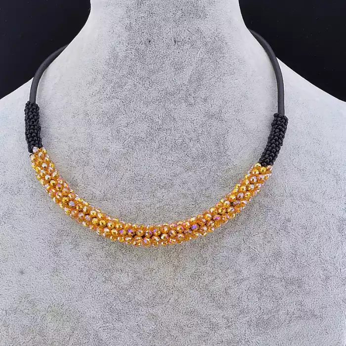 🏷️️ Підвіска Чеський кришталь, Бісер 47 см. ss_86311