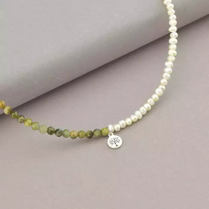 🏷️️ Намисто Турмалін срібло (925 проба) 38 см. ss_94684