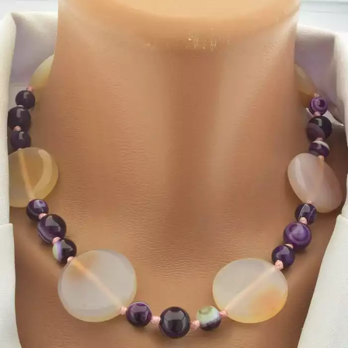 🏷️️ Намисто Агат, Сердолік 43 см. ss_102276