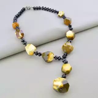 Намисто Яшма, Чеський кришталь 48 см