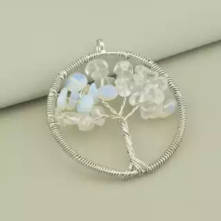 Кулон дерево Місячний камінь 50x50мм.