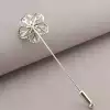 🏷️️ Брошка голка квітка Фіаніт (родій) F-67906