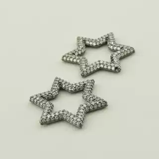 Вставка зірка Фіаніт 25х25 (хром)