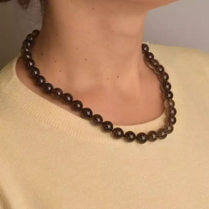 🏷️️ Намисто Раухтопаз 45 см. ss_88544