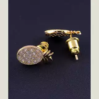 Сережки пусети Фіаніт Saiya (позолота 18к)