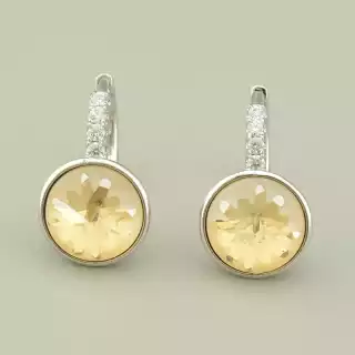 Сережки кільця Xuping Swarovski (родій)