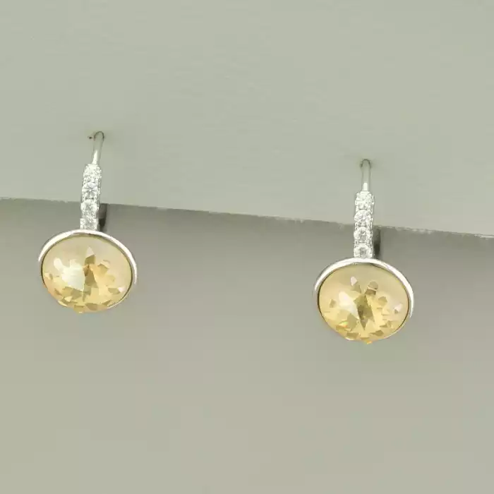 🏷️️ Сережки кільця Xuping Swarovski (родій) ss_97092