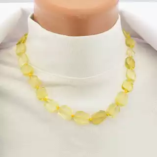 Намисто цитрін (44 см, з карабіном, сталь, 15х10 мм, жовтий, срібний)