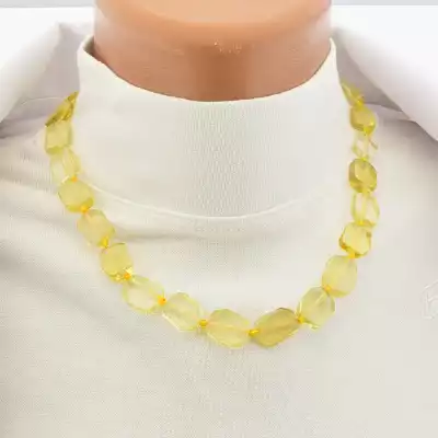 🏷️️ Намисто цитрін (44 см, з карабіном, сталь, 15х10 мм, жовтий, срібний) F-105387