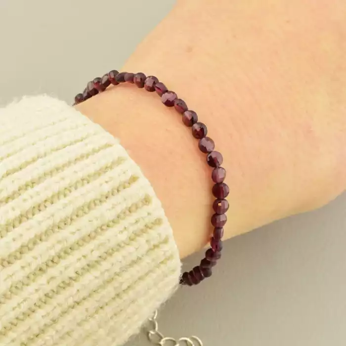 🏷️️ Браслет на карабіні Гранат 18 см F-105692