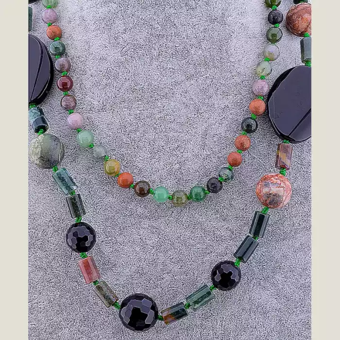 🏷️️ Намисто Агат, Яшма 110 см ss_59038