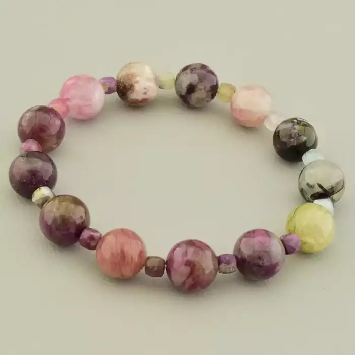 🏷️️ Браслет на резинці Турмалін 17 см F-105892