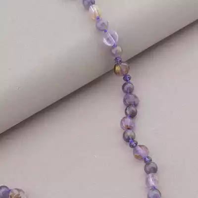 🏷️️ Намисто Аметист срібло (925 проба) 52 см. F-91110