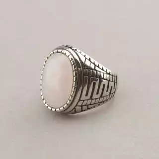 Перстень Stainless Steel Рожевий кварц медична сталь 316L25, 5 р