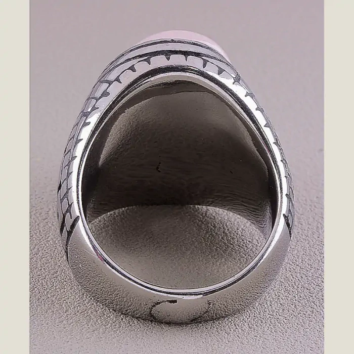 🏷️️ Перстень Stainless Steel Рожевий кварц медична сталь 316L25, 5 р ss_60896