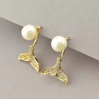 Сережки пусети Xuping Майорка (позолота 18к)