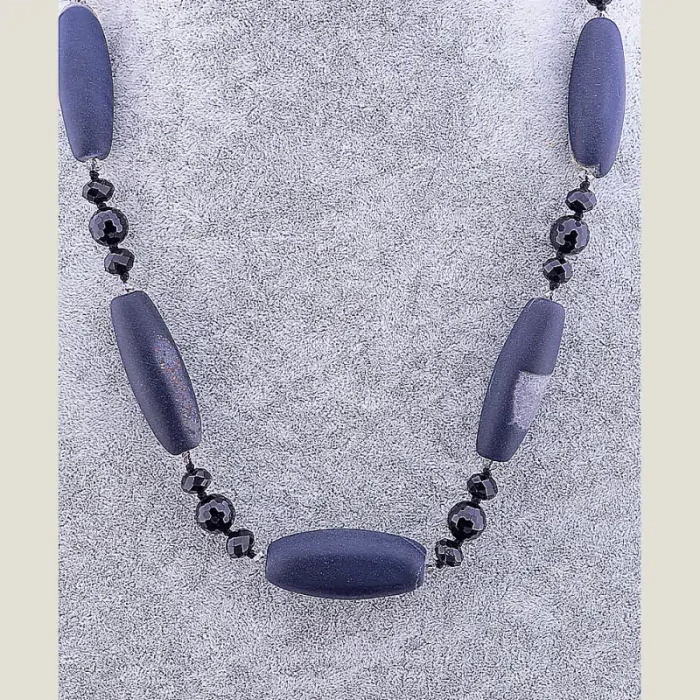 🏷️️ Намисто Агат, Чеський кришталь 57 см ss_75619