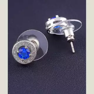 Сережки пусети Big Dipper Фіаніт (родій)