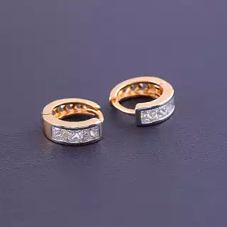 Сережки кільця Xuping Фіаніт (позолота-родій)